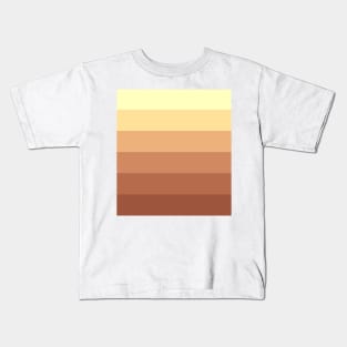 Stripes - Gradient - Dark to Light brown yellow Kids T-Shirt